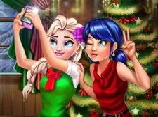 Ladybug And Elsa Christmas Selfie